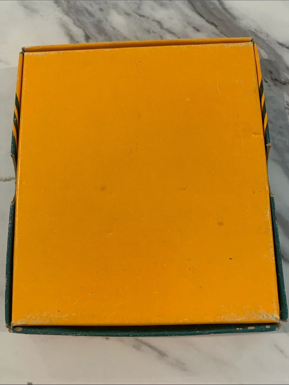 Vintage Crayola Yellow and Teal Retro Crayon Box
